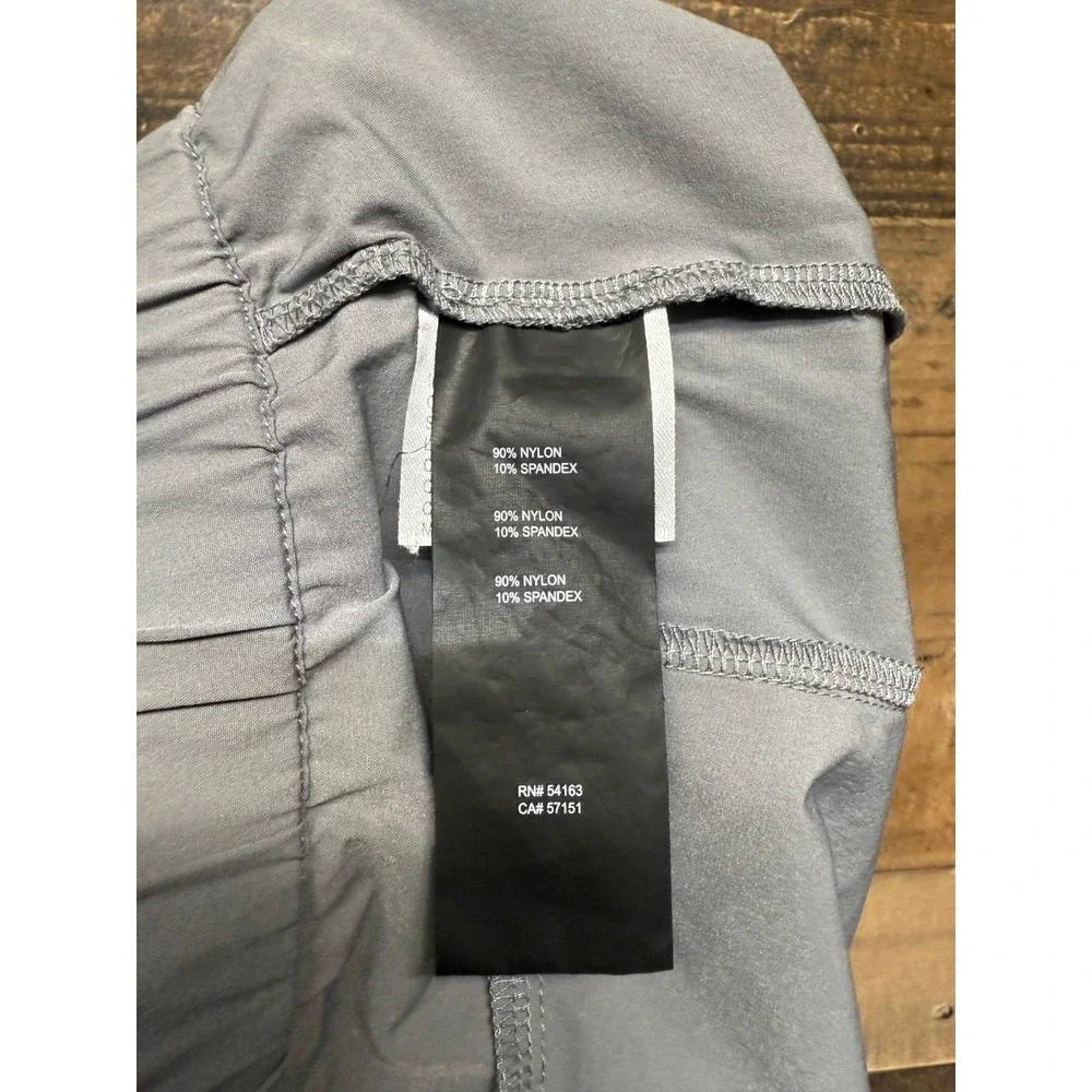 Karl Lagerfeld Cargo Short Men Large Gray Nylon Stretch Drawstring Waist Pockets